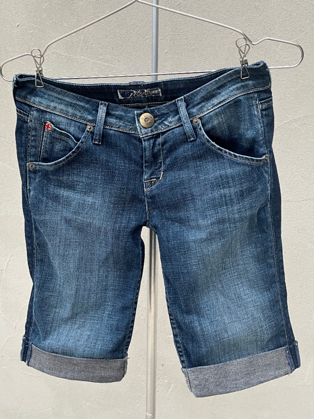 Hudson Blue Cuffed Denim Bermuda Shorts, Sz 23 ?, see description